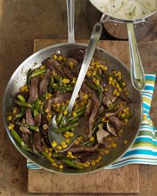 Beef With Asparagus and Corn Recipe