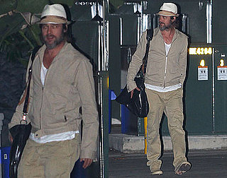 Pictures of Brad Pitt Going to a Night Meeting in LA