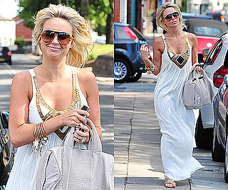 Photos of Alex Curran in White Maxi Dress for First England Game of World Cup