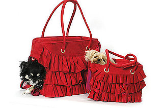 Red Ruffled Dog Carrier