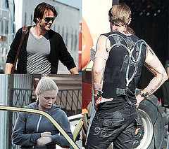 Pictures of Alexander Skarsgard, Anna Paquin, Stephen Moyer Filming True Blood Season 3 Finale