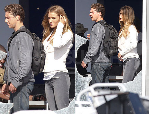 Pictures of Shia LaBeouf and Rosie Huntington-Whiteley Shooting Transformers 3 in LA 2010-06-21 11:00:00