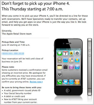 iPhone 4 Launch Time