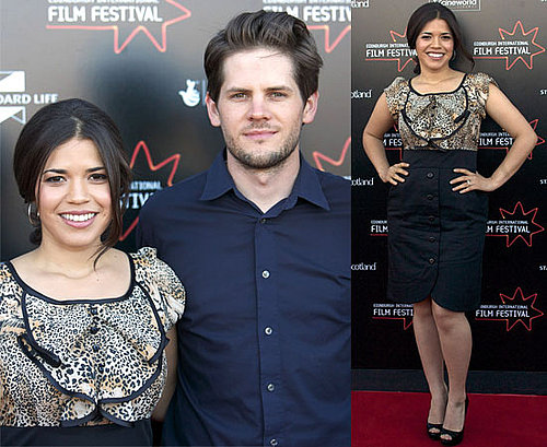Pictures of Engaged Couple America Ferrera and Ryan Piers Williams at Edinburgh Film Festival Premiere of The Dry Land