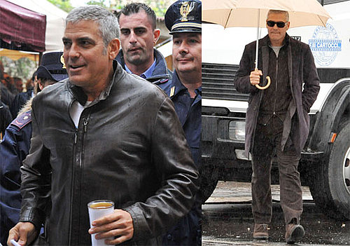 Pictures of George Clooney on the Set of The American