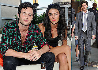 Pictures of Penn Badgley Partying With Jessica Szohr and Shooting With Paul Bettany