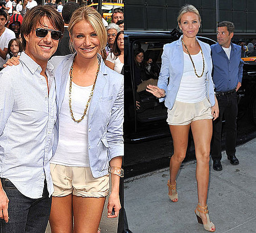 Photos of Cameron Diaz Wearing Chloe Sandals at Good Morning America