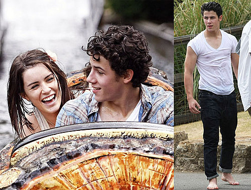 Pictures of Nick Jonas and Lucie Jones at Water Park in England