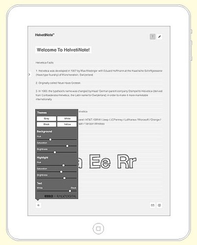 HelvetiNote Notepad App For iPad