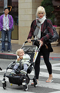 Pictures of Gwen Stefani, Zuma Rossdale, Kingston Rossdale, and Customized Stroller