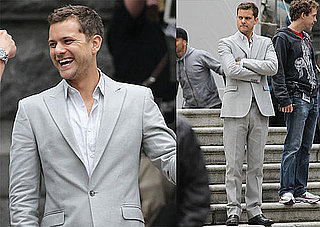 Pictures of Joshua Jackson on the Set of Fringe in a Suit
