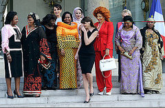 Carla Bruni-Sarkozy Poses With African First Ladies on Elysee Steps