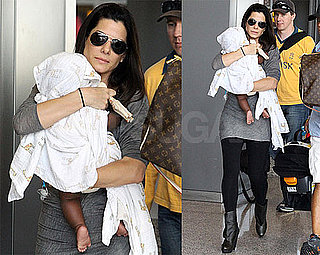 Pictures of Sandra Bullock Arriving in New Orleans With Baby Louis