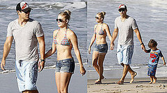 Pictures of LeAnn Rimes at the Beach in a Bikini With Eddie, Mason, and Jake Cibrian Pictures of LeAnn Rimes at the Beach in a Bikini With Eddie, Mason, and Jake Cibrian
