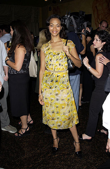 Zoe in yellow prints at a Premiere magazine party in '01.
Zoe in yellow prints at a Premiere magazine party in '01.