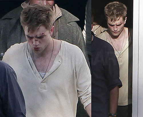 Pictures of Robert Pattinson With Fake Injuries and Blood on Water For Elephants Set