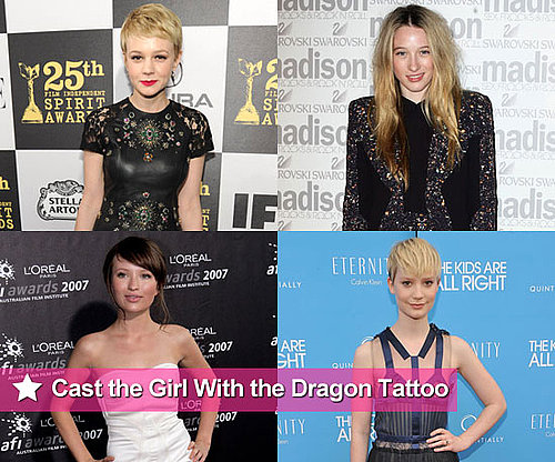 Aussie actresses Mia Wasikowska, Sophie Lowe, Emily Browning and Sophie Snook up for Lisbeth in The Girl With the Dragon Tattoo