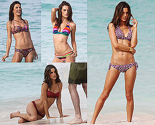 Pictures of Alessandra Ambrosio in Bikinis on Beach For Victoria's Secret