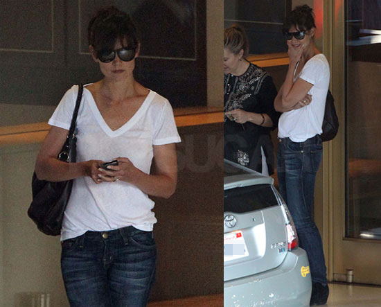 Pictures of Katie Holmes in a T-Shirt and Jeans in LA Pictures of Katie Holmes in a T-Shirt and Jeans in LA