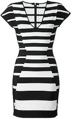 Herve Leger Striped Bandage Dress