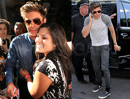 Pictures of Zac Efron at Regis and Kelly in New York