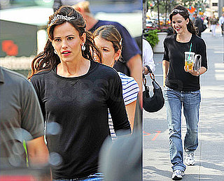 Jennifer Garner Sports a Tiara and Sneakers on the Set of Arthur