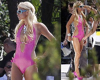 Pictures of Paris Hilton Filming Music Video in Bikini