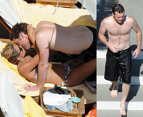 Pictures of Shirtless Sam Worthington and Girlfriend Natalie Mark in a Bikini Enjoying A PDA In Italy
