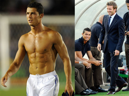 David Beckham and Shirtless Cristiano Ronaldo in California