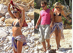 Pictures of Sienna Miller in Bikini and Jude Law on Beach in Spain Pictures of Sienna Miller in Bikini and Jude Law on Beach in Spain
