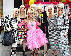 Photos of Betsey Johnson Celebrating 68th Birthday with Lookalikes