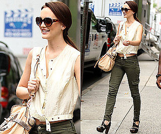 Photos of Leighton Meester Filming Gossip Girl in New York with a Mulberry Alexa