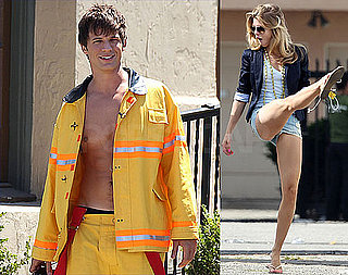 Matt Lanter Shows Off His Firefighter Abs and AnnaLynne McCord Gets Her Kicks in Short Shorts on the 90210 Set