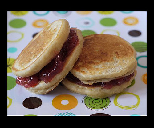Peanut Butter and Jelly Pancake Sandwiches Peanut Butter and Jelly Pancake Sandwiches