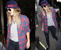 Pictures of Drew Barrymore In a Plaid Shirt In London Pictures of Drew Barrymore In a Plaid Shirt In London