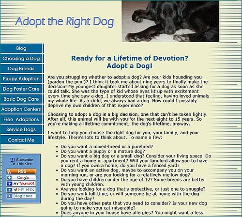 Adopt the Right Dog