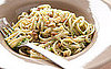 Vegan Recipe For Whole Wheat Linguine With Green Pea Pesto