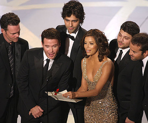 Eva Longoria joined the Entourage cast to present an award in 2007.
Eva Longoria joined the Entourage cast to present an award in 2007.