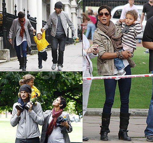 Pictures of Halle Berry, Gabriel Aubry and Nahla in London
