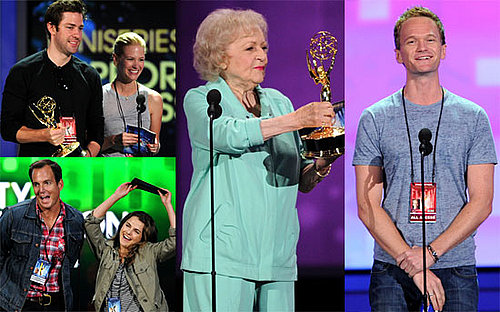 Pictures of Betty White, John Krasinski and January Jones Rehearsing Prior to the Primetime Emmy Awards