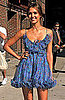 Pictures of Jessica Alba in Blue Accordion Pleat Dress
