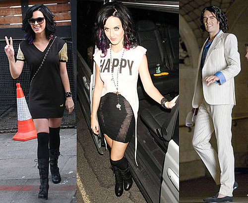 Pictures of Katy Perry Partying in London and Russell Brand Filming Arthur in NYC