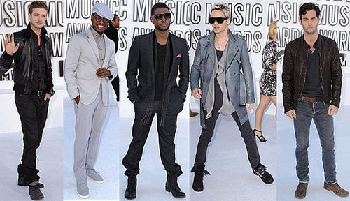 Penn Badgley, Usher, Justin Timberlake, Ne-Yo, and Jared Leto at 2010 MTV VMAs