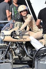 Keira Knightley Films New Chanel Commercial on Motorcycle Over the Weekend