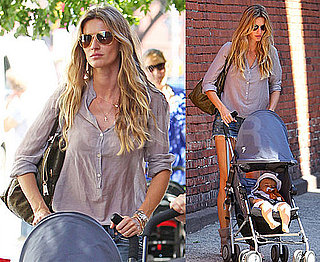 Pictures of Gisele Bundchen in Short Shorts Out With Baby Ben in NYC