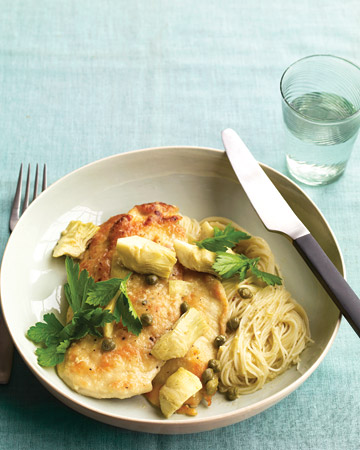Recipe For Chicken With Artichokes and Angel Hair