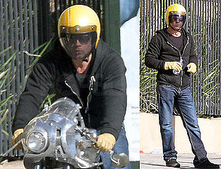 Pictures of Brad Pitt After a Motorcycle Mishap in LA