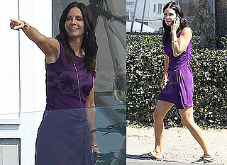 Pictures of Courteney Cox Filming Cougar Town in Malibu