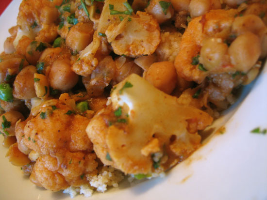 New York Time Recipe For Chickpeas, Cauliflower, Peas, and Couscous New York Time Recipe For Chickpeas, Cauliflower, Peas, and Couscous