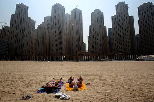 Women Sunbathing in Dubai